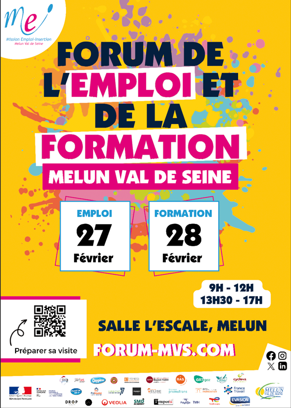 affiche forum de l'emploi et de la formation Melun Val de Seine